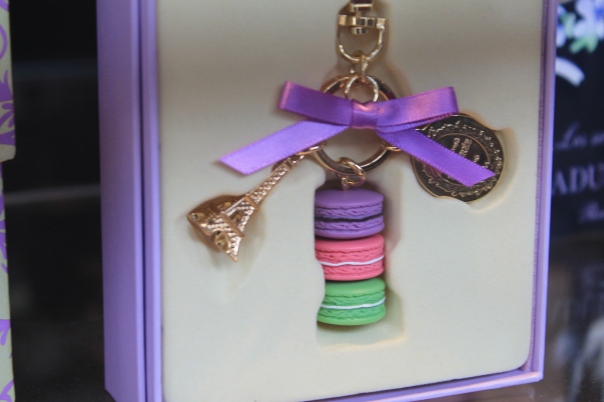 A token from Paris—Ladurée keychain ring Eiffel Tower Macaron charms my heart...